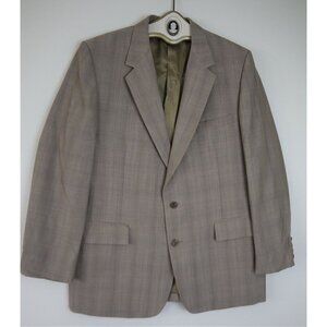 VINTAGE MEN'S BEIGE PLAID BLAZER JACKET SPORT COAT - CRICKETEER - SIZE 44R